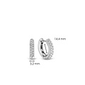 Ti Sento Milano TI SENTO MILANO 7210ZI Zilver gerhodineerde klapcreolen 14 mm met pavé zirconia's gezet