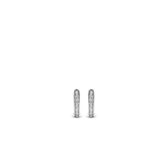 Ti Sento Milano TI SENTO MILANO 7759ZI Zilver gerhodineerde ovale creolen met pavé zirconia's, 15 mm
