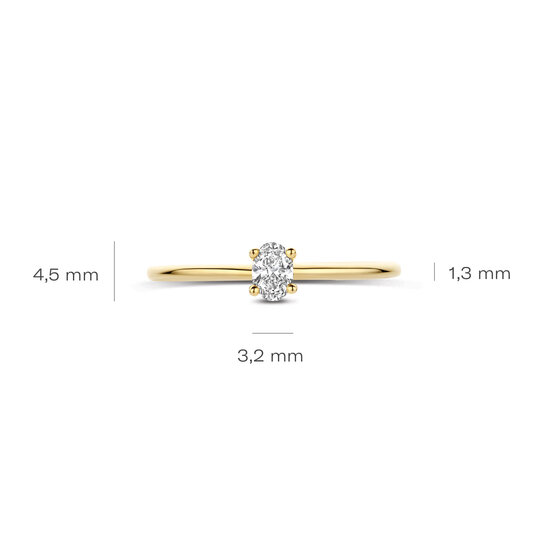 Blush BLUSH LG1078Y 14krt geelgouden LAB grown diamantring, ovale diamant 0.20ct TW/VSI (3.2x4.5 mm)
