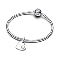 Pandora PANDORA 794295C06 Engravable heart sterling silver dangle with white bioresin man-made mother of pearl, juni