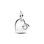 Pandora PANDORA 794295C06 Engravable heart sterling silver dangle with white bioresin man-made mother of pearl, juni