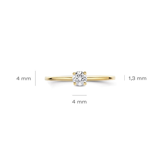 Blush BLUSH LG1079Y 14krt geelgouden LAB grown diamantring, diamant 0.20ct TW/VS