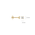 Blush BLUSH LG7036Y 14krt geelgouden LAB grown solitair oorknoppen, LAB diamant 2x 0.10ct TW/VSI in 4-pootszetting