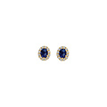 Blush BLUSH LG7038Y 14krt geelgouden LAB grown oorknoppen, Saffier LAB ovaal 2x 0.06ct + rondom LAB diamant 2x 0.10ct TW/VSI