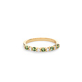 by R&C R&C Romance The One 18krt geelgouden ring Pasha, alliance model 4016-9 steens met 5x groene saffier en 4x diamant tot. 0.08crt TW/SI