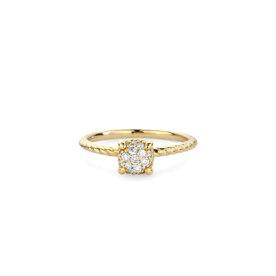 by R&C R&C Romance 18krt geelgouden ring Embrace, model 2033-DI, gezet met 19x diamant tot. 0.17 TW/SI