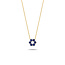 by R&C R&C Romance 18krt geelgouden collier Star model 1246-KL, gezet met 6x blauwe saffier 3.4 mm, 42-45 cm