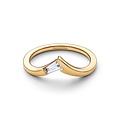 Pandora PANDORA SHINE 165084C01 Tiara 14k gold-plated ring with rectangular zirconia