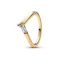 Pandora PANDORA SHINE 165084C01 Tiara 14k gold-plated ring with rectangular zirconia