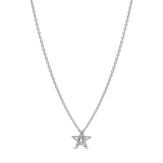 Pandora PANDORA 395082C01-45 Star sterling silver pendant necklace with zirconia, 45 cm