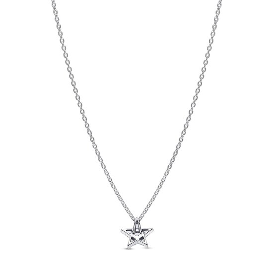 Pandora PANDORA 395082C01-45 Star sterling silver pendant necklace with zirconia, 45 cm