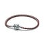 Pandora PANDORA 595068C01 Braided sterling silver box chain bracelet with red zirconia, royal green crystal and red and green cord