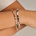 Ti Sento Milano TI SENTO MILANO 23099ZI Zilver gerhodineerde armband, half schanierend, zirkonia steenjes