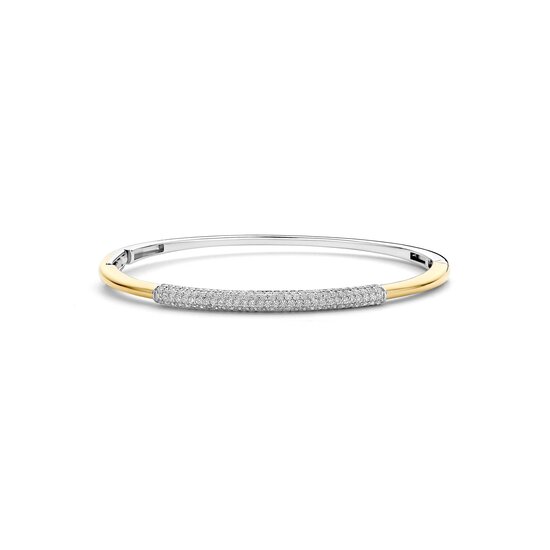 Ti Sento Milano TI SENTO MILANO 23103ZY Zilver gerhodineerde bangle, met verguld, 1 baans met zirkonia's