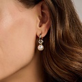 Ti Sento Milano TI SENTO MILANO 78094YP Zilver gerhodineerde klapcreolen, met verguld,  parel, 2 zilver ringetjes