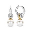 Ti Sento Milano TI SENTO MILANO 78094YP Zilver gerhodineerde klapcreolen, met verguld,  parel, 2 zilver ringetjes
