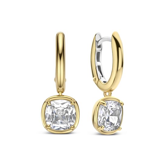 Ti Sento Milano TI SENTO MILANO 78105ZY Zilver gerhodineerde Oorhangers,  verguld, hangend zirkonia