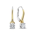 Ti Sento Milano TI SENTO MILANO 78106ZY Zilver gerhodineerde Oorhangers, met verguld, hangend zirkonia,