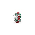 Pandora PANDORA 734974C01 Christmas holly platinum-plated charm with red and green enamel