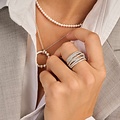 Ti Sento Milano TI SENTO MILANO 12430ZI Zilver gerhodineerde ring, 6 baans cross over, geheel met zirkonia