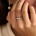 Ti Sento Milano TI SENTO MILANO  12433ZI Zilver gerhodineerde ring, 2 baans,1 glans,1 zirkonia,1 middensteen