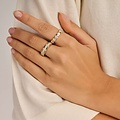 Ti Sento Milano TI SENTO MILANO  12445ZY Zilver gerhodineerde ring, met verguld, 2 baans verguld,1 baan zirkonia