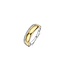 Ti Sento Milano TI SENTO MILANO  12448ZY Zilver gerhodineerde ring, met verguld, 1 brede baan verguld,1 baan zirkonia