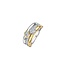 Ti Sento Milano TI SENTO MILANO 12459ZY Zilver gerhodineerde ring, met verguld, 1 baan verguld, 1 baan zirkonia, 1 baan zilver, 2 stenen
