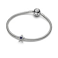 Pandora PANDORA 735034C01 Openwork star platinum-plated charm with blue enamel