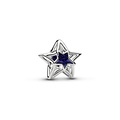 Pandora PANDORA 735034C01 Openwork star platinum-plated charm with blue enamel