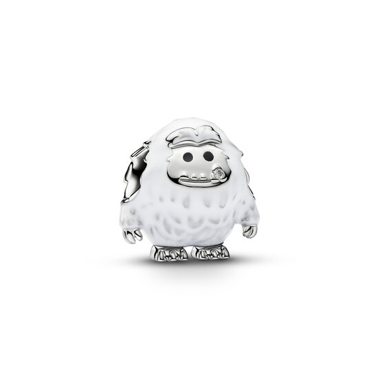 Pandora PANDORA 735058C01 Yeti platinum-plated charm with zirconia and black and white enamel