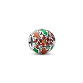 Pandora PANDORA 735064C01 Openwork holiday platinum-plated charm with brown, red and green enamel