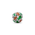 Pandora PANDORA 735064C01 Openwork holiday platinum-plated charm with brown, red and green enamel
