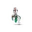 Pandora PANDORA 735066C01 Mistletoe platinum-plated double dangle with lacquered artificial pearls, red and green enamel