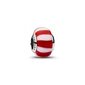 Pandora PANDORA 735071C01 Platinum-plated charm with red and white Murano glass