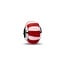 Pandora PANDORA 735071C01 Platinum-plated charm with red and white Murano glass