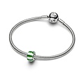 Pandora PANDORA 735071C02 Platinum-plated charm with green and white Murano glass