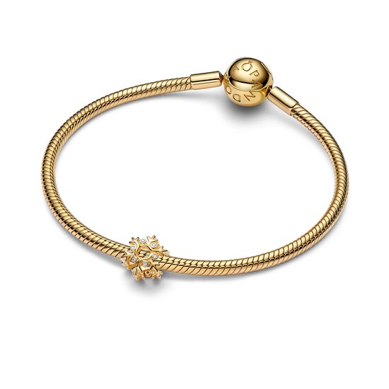 Pandora PANDORA SHINE 764249C01 Snowflake 14k gold-plated charm with zirconia