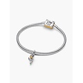 Pandora PANDORA DISNEY 764405C01 Belle rose sterling silver and 14k gold-plated dangle with 0.012ct lab-grown diamond
