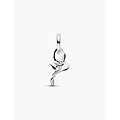 Pandora PANDORA DISNEY 764405C01 Belle rose sterling silver and 14k gold-plated dangle with 0.012ct lab-grown diamond