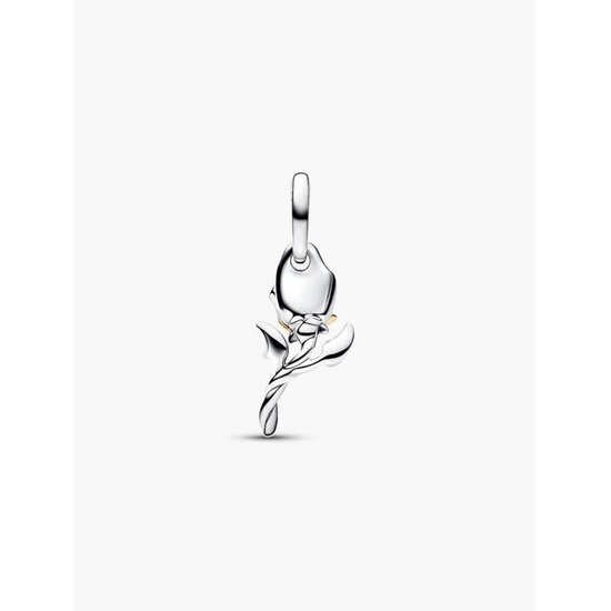 Pandora PANDORA DISNEY 764405C01 Belle rose sterling silver and 14k gold-plated dangle with 0.012ct lab-grown diamond