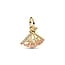 Pandora PANDORA DISNEY 764954C01 Mulan fan 14k gold-plated dangle with zirconia and pink enamel