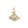 Pandora PANDORA DISNEY 764954C01 Mulan fan 14k gold-plated dangle with zirconia and pink enamel