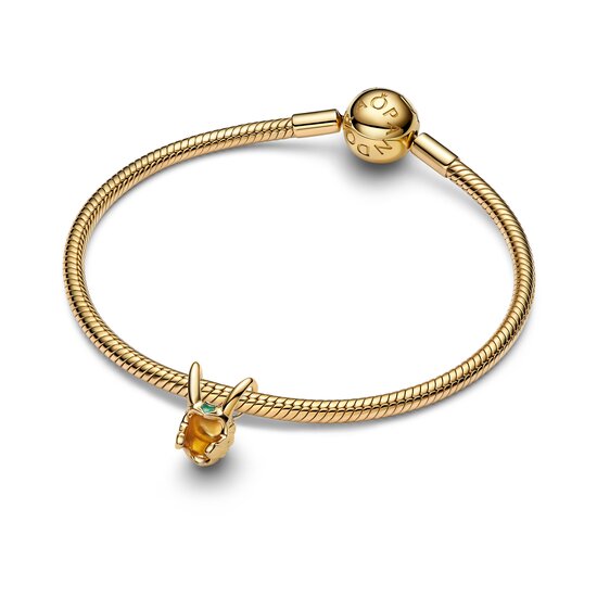 Pandora PANDORA MARVEL 765021C01 Loki helmet 14k gold-plated charm with green enamel