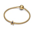Pandora PANDORA SHINE 765034C01 Openwork star 14k gold-plated charm with blue enamel
