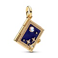 Pandora PANDORA SHINE 765049C01 Engravable book 14k gold-plated dangle with zirconia, glass and blue enamel