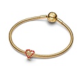 Pandora PANDORA SHINE 765063C01 Candy cane heart 14k gold-plated charm with red enamel