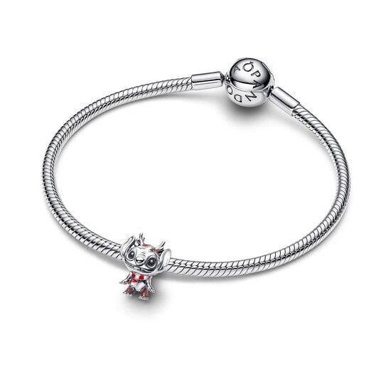Pandora PANDORA DISNEY 795024C01 Christmas Stitch sterling silver charm with glittery brown, black, white and red enamel