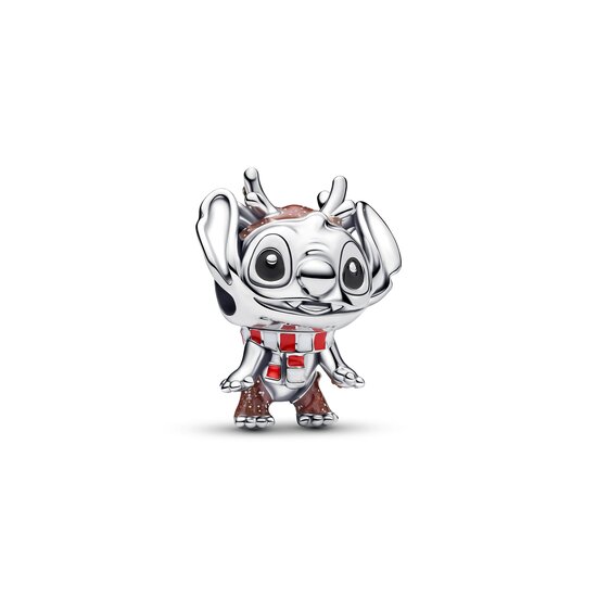 Pandora PANDORA DISNEY 795024C01 Christmas Stitch sterling silver charm with glittery brown, black, white and red enamel