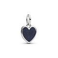Pandora PANDORA 735088C01 Engravable heart platinum-plated dangle with blue glitter enamel
